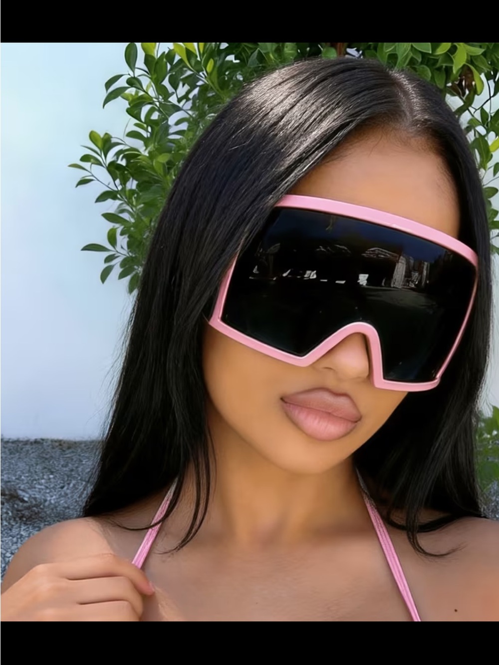 Affordable Fashion Finds Oversized Pink Shield Sunglasses